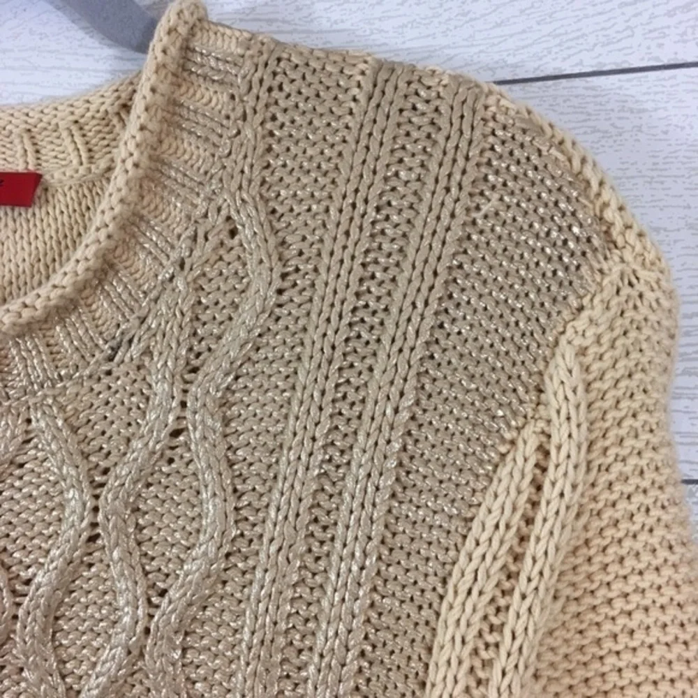 Narsico Rodriguez Gold Cable Knit Sweater. - Picture 4 of 7